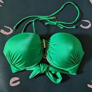NWOT green VS push up bikini top w/gold accent